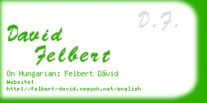 david felbert business card