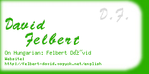 david felbert business card